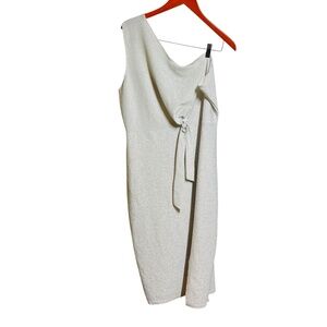 Silver One Shoulder semi-formal dress